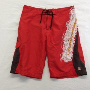 Liquid Graphic Orange Brown Board Shorts